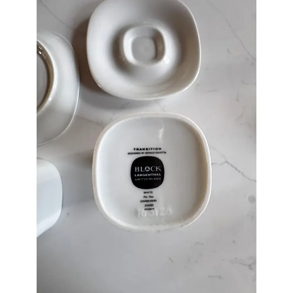 18pc Gerald Gulotta Block Langenthal Transition White Coffee Set + Platter MCM